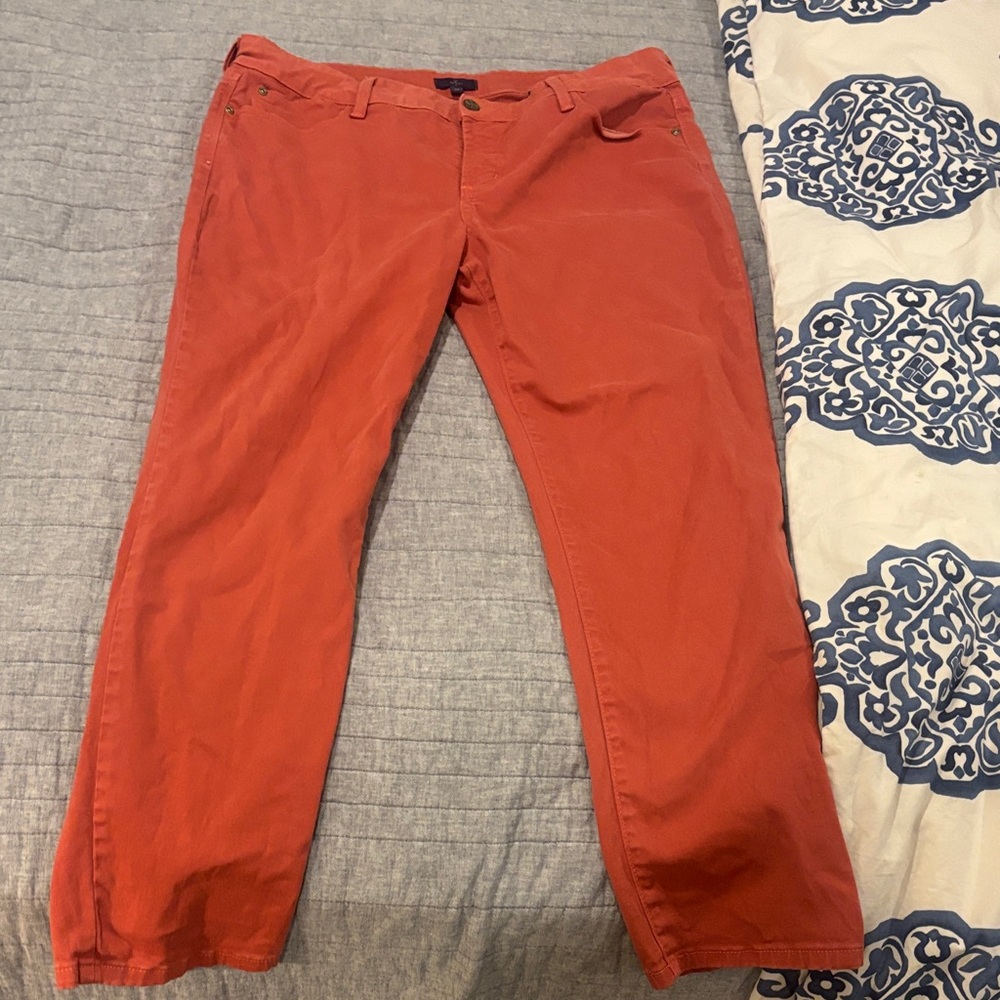 🍊 NYDJ Orange Ankle Jeans – Size 12